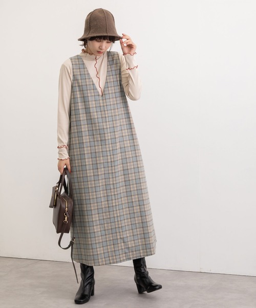 POU DOU DOU（プードゥドゥ）の「2wayフレアジャンスカ（ワンピース・レディース・グレー/ダークブルー・3）」の7枚目の写真