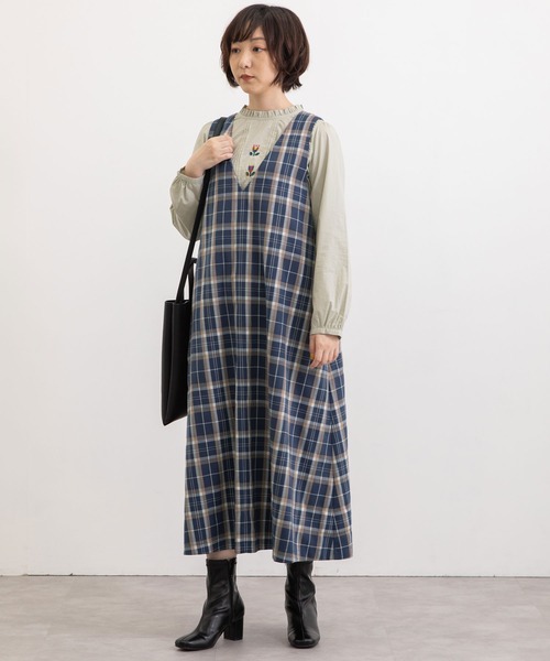 POU DOU DOU（プードゥドゥ）の「2wayフレアジャンスカ（ワンピース・レディース・グレー/ダークブルー・3）」の13枚目の写真