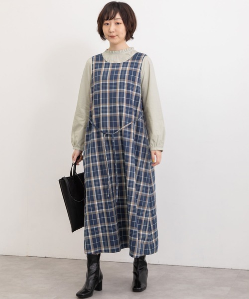 POU DOU DOU（プードゥドゥ）の「2wayフレアジャンスカ（ワンピース・レディース・グレー/ダークブルー・3）」の14枚目の写真