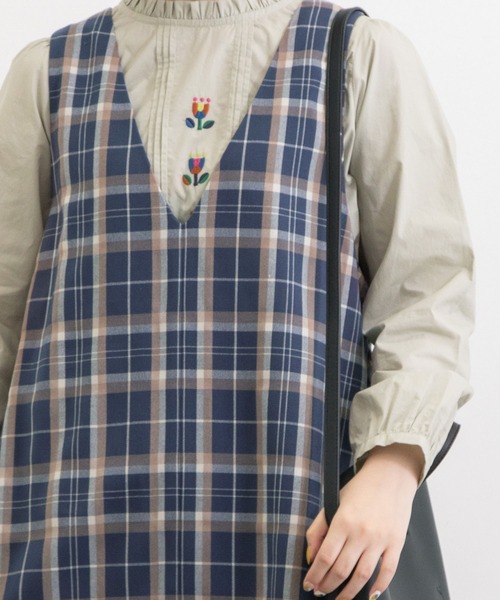 POU DOU DOU（プードゥドゥ）の「2wayフレアジャンスカ（ワンピース・レディース・グレー/ダークブルー・3）」の19枚目の写真