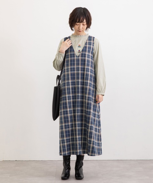 POU DOU DOU（プードゥドゥ）の「2wayフレアジャンスカ（ワンピース・レディース・グレー/ダークブルー・3）」の20枚目の写真