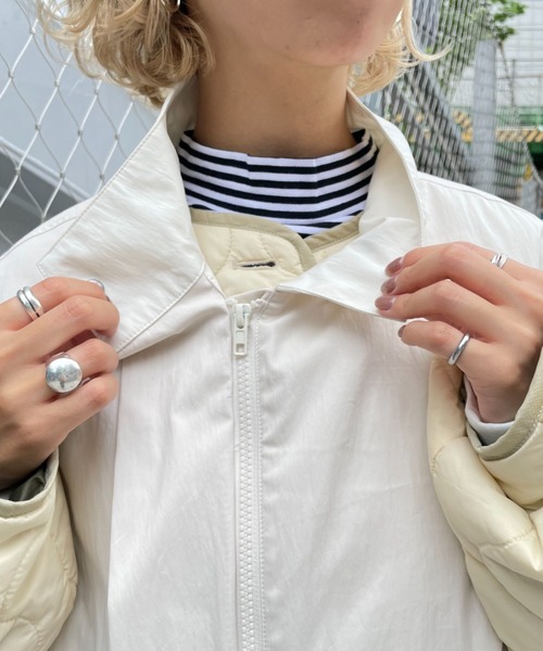 CIAOPANIC（チャオパニック）の「【SETアイテム】マルチウェイキルティングジャケット付きモッズベスト（ノーカラーコート・レディース・アイボリー/カーキ・SMALL/MEDIUM）」の20枚目の写真