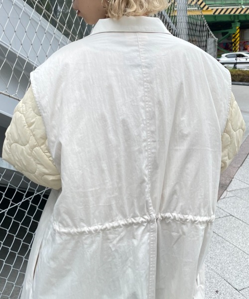 CIAOPANIC（チャオパニック）の「【SETアイテム】マルチウェイキルティングジャケット付きモッズベスト（ノーカラーコート・レディース・アイボリー/カーキ・SMALL/MEDIUM）」の4枚目の写真
