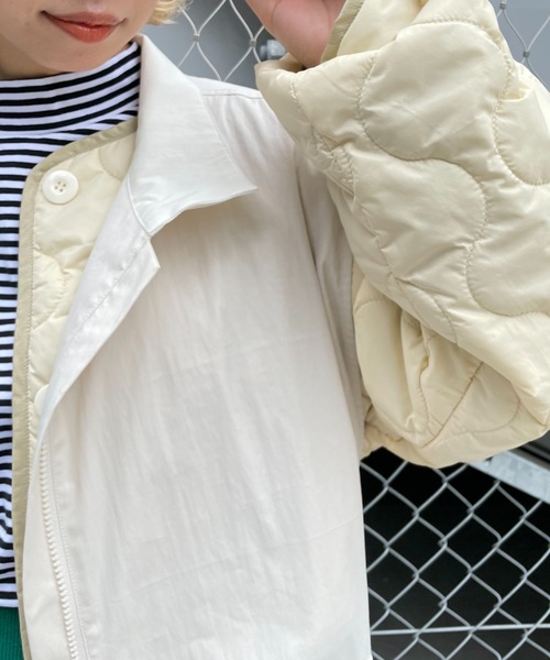 CIAOPANIC（チャオパニック）の「【SETアイテム】マルチウェイキルティングジャケット付きモッズベスト（ノーカラーコート・レディース・アイボリー/カーキ・SMALL/MEDIUM）」の21枚目の写真