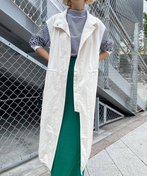 CIAOPANIC（チャオパニック）の「【SETアイテム】マルチウェイキルティングジャケット付きモッズベスト（ノーカラーコート・レディース・アイボリー/カーキ・SMALL/MEDIUM）」の11枚目の写真