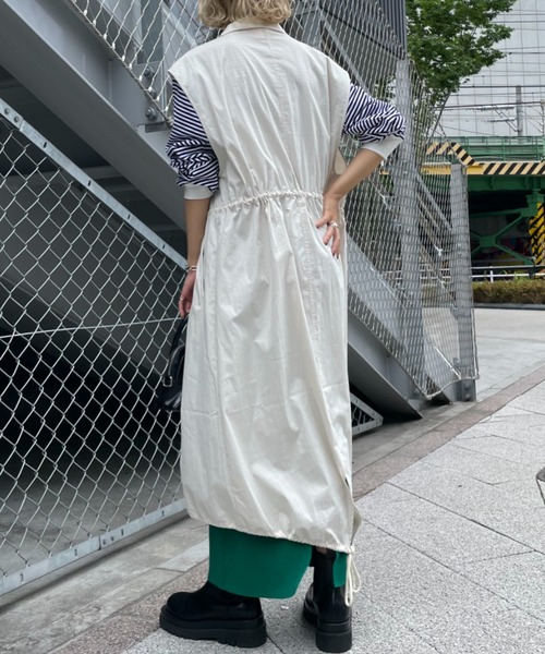 CIAOPANIC（チャオパニック）の「【SETアイテム】マルチウェイキルティングジャケット付きモッズベスト（ノーカラーコート・レディース・アイボリー/カーキ・SMALL/MEDIUM）」の10枚目の写真