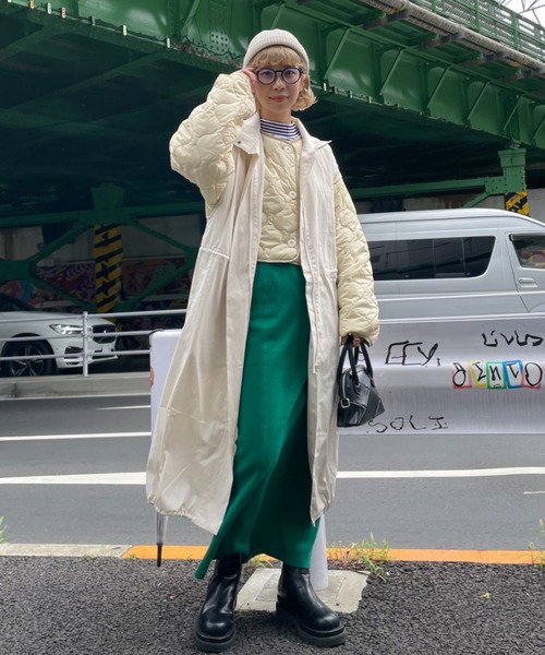 CIAOPANIC（チャオパニック）の「【SETアイテム】マルチウェイキルティングジャケット付きモッズベスト（ノーカラーコート・レディース・アイボリー/カーキ・SMALL/MEDIUM）」の5枚目の写真