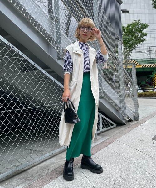 CIAOPANIC（チャオパニック）の「【SETアイテム】マルチウェイキルティングジャケット付きモッズベスト（ノーカラーコート・レディース・アイボリー/カーキ・SMALL/MEDIUM）」の13枚目の写真