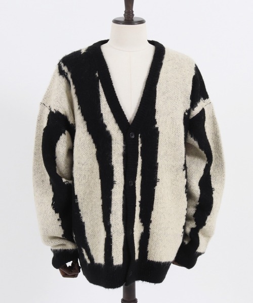 ADAM PATEK(アダムパテック)の「mcg3094- mohair mixed cardigan zebra カーディガン(カーディガン/ボレロ・メンズ・オフホワイト/ブルー・3/1/2)」の20枚目の写真