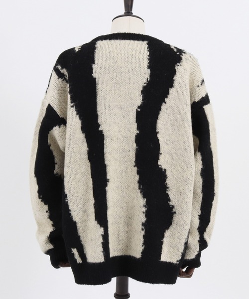 ADAM PATEK(アダムパテック)の「mcg3094- mohair mixed cardigan zebra カーディガン(カーディガン/ボレロ・メンズ・オフホワイト/ブルー・3/1/2)」の21枚目の写真