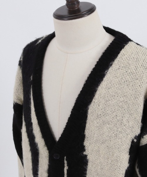 ADAM PATEK(アダムパテック)の「mcg3094- mohair mixed cardigan zebra カーディガン(カーディガン/ボレロ・メンズ・オフホワイト/ブルー・3/1/2)」の22枚目の写真