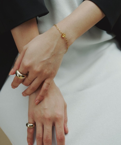 A part by（アパートバイ）の「チャンキーリングＬ　163442（リング・レディース・シルバー/ゴールド・FREE）」の4枚目の写真