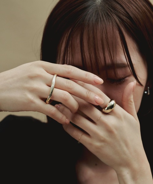 A part by（アパートバイ）の「チャンキーリングＬ　163442（リング・レディース・シルバー/ゴールド・FREE）」の5枚目の写真