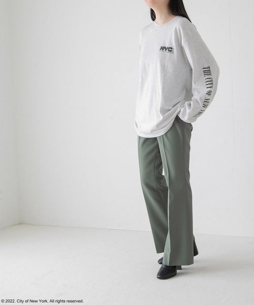 LOWRYS FARM（ローリーズファーム）の「ＮＹＣ　ＬＳ　Ｔｅｅ２　297980（Tシャツ/カットソー・レディース・ホワイト/グレー/ピンク・FREE）」の4枚目の写真
