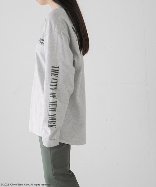 LOWRYS FARM（ローリーズファーム）の「ＮＹＣ　ＬＳ　Ｔｅｅ２　297980（Tシャツ/カットソー・レディース・ホワイト/グレー/ピンク・FREE）」の6枚目の写真