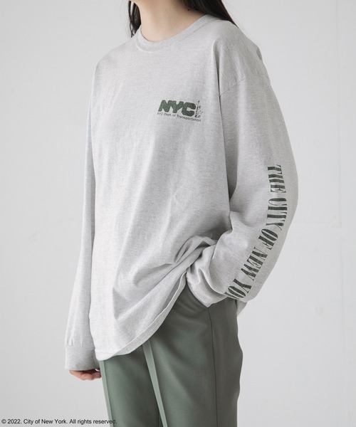 LOWRYS FARM（ローリーズファーム）の「ＮＹＣ　ＬＳ　Ｔｅｅ２　297980（Tシャツ/カットソー・レディース・ホワイト/グレー/ピンク・FREE）」の7枚目の写真