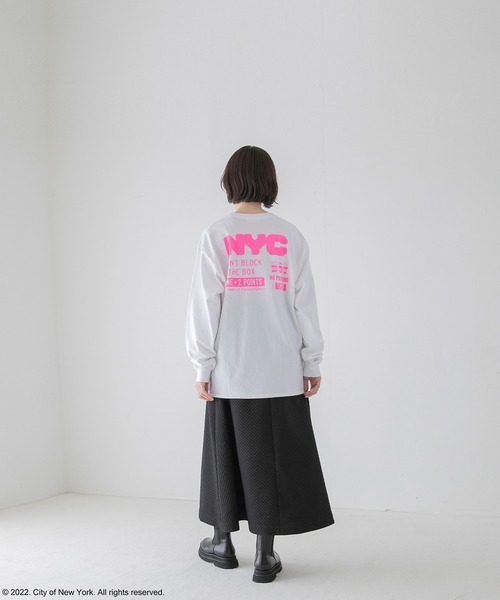 LOWRYS FARM（ローリーズファーム）の「ＮＹＣ　ＬＳ　Ｔｅｅ２　297980（Tシャツ/カットソー・レディース・ホワイト/グレー/ピンク・FREE）」の11枚目の写真