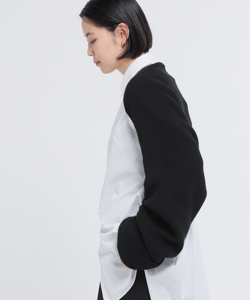 L&#39;Appartement DEUXIEME CLASSE - 新品 ap studio OVAL SQUARE ロングスリーブボレロ ブラック AP STUDIO（エーピーストゥディオ）の「【OVAL SQUARE
