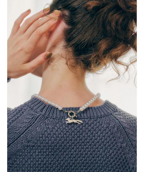 AMERICAN HOLIC（アメリカンホリック）の「パールBIGチャームネックレス(FOX)（ネックレス・レディース・シルバー/ゴールド・FREE）」の3枚目の写真