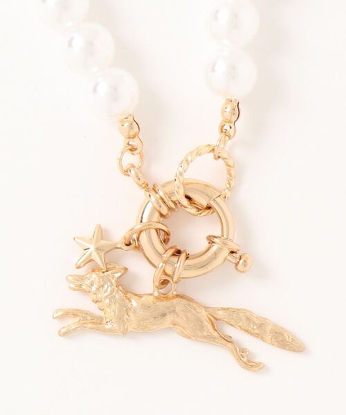 AMERICAN HOLIC（アメリカンホリック）の「パールBIGチャームネックレス(FOX)（ネックレス・レディース・シルバー/ゴールド・FREE）」の5枚目の写真