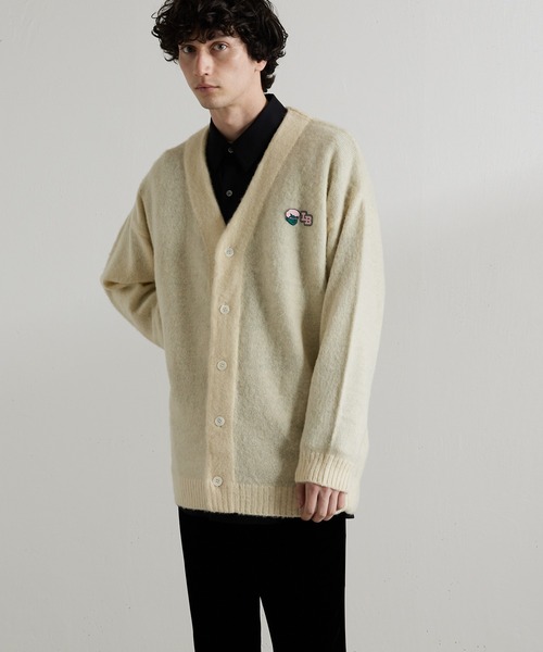 Lui's（ルイス）の「【CYDERBOY for Lui's / サイダーボーイ for ルイス】 Lui'sBOY カーディガン（カーディガン/ボレロ・メンズ・ブラック/オフホワイト・MEDIUM/LARGE）」の2枚目の写真