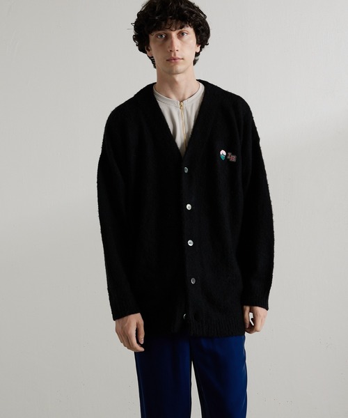 Lui's（ルイス）の「【CYDERBOY for Lui's / サイダーボーイ for ルイス】 Lui'sBOY カーディガン（カーディガン/ボレロ・メンズ・ブラック/オフホワイト・MEDIUM/LARGE）」の4枚目の写真