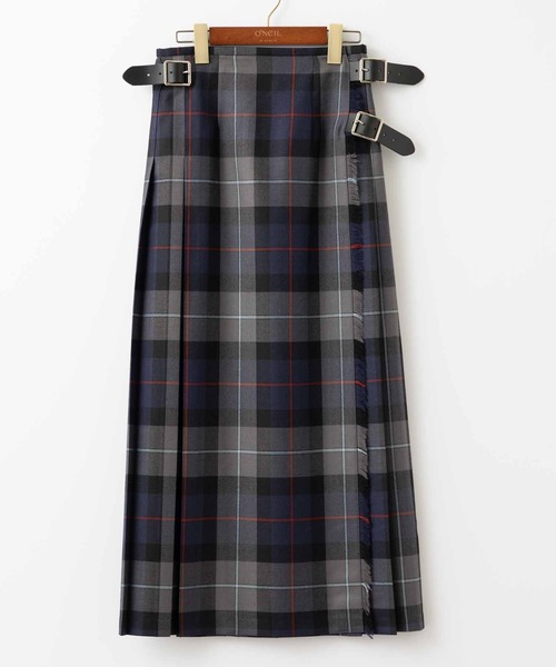 美品　O'NEILL OF DUBLIN　US10　マキシ丈　プリーツスカート O'NEIL of DUBLIN OF リネン100% オール ラウンド プリーツ