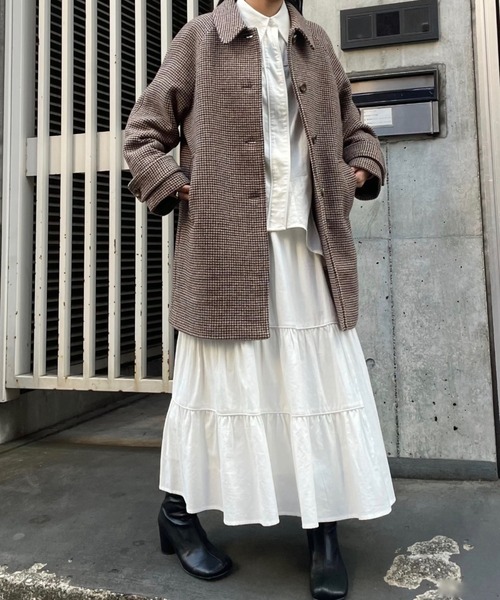 WILLFULLY（ウィルフリー）の「soutien collar check medium coat