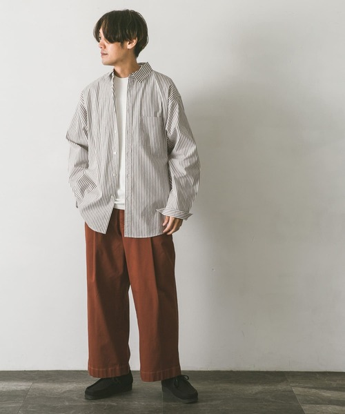 URBAN RESEARCH DOORS(アーバンリサーチドアーズ)の「ライトオックスストライプレギュラーカラーシャツ(シャツ/ブラウス・メンズ・グリーン系その他/ブラウン系その他/ブルー系その他・MEDIUM/SMALL/LARGE)」の7枚目の写真