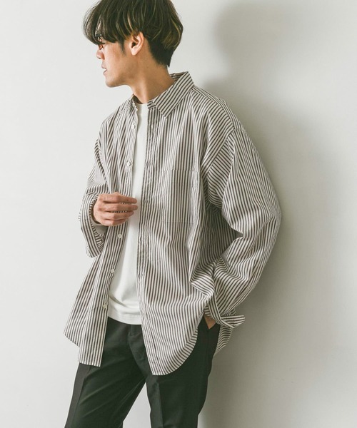 URBAN RESEARCH DOORS(アーバンリサーチドアーズ)の「ライトオックスストライプレギュラーカラーシャツ(シャツ/ブラウス・メンズ・グリーン系その他/ブラウン系その他/ブルー系その他・MEDIUM/SMALL/LARGE)」の11枚目の写真