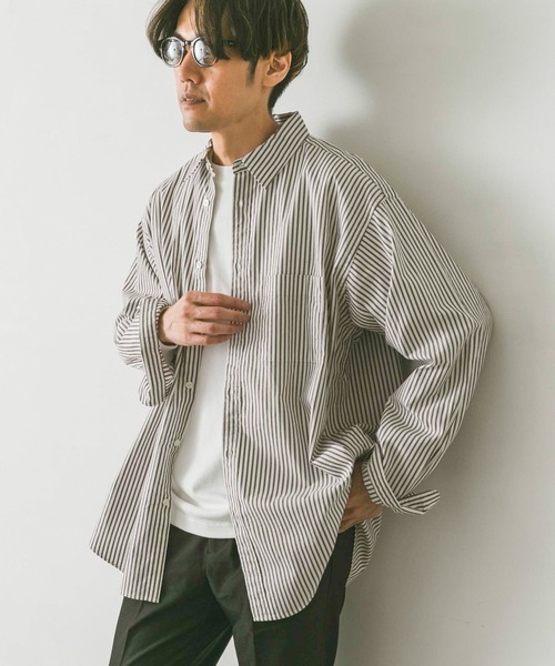 URBAN RESEARCH DOORS(アーバンリサーチドアーズ)の「ライトオックスストライプレギュラーカラーシャツ(シャツ/ブラウス・メンズ・グリーン系その他/ブラウン系その他/ブルー系その他・MEDIUM/SMALL/LARGE)」の12枚目の写真