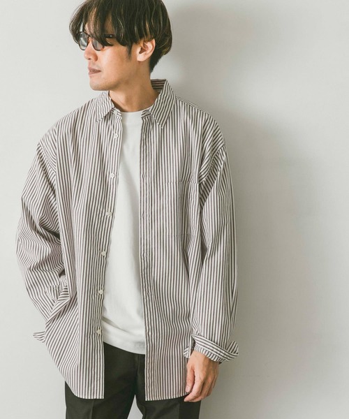 URBAN RESEARCH DOORS(アーバンリサーチドアーズ)の「ライトオックスストライプレギュラーカラーシャツ(シャツ/ブラウス・メンズ・グリーン系その他/ブラウン系その他/ブルー系その他・MEDIUM/SMALL/LARGE)」の13枚目の写真