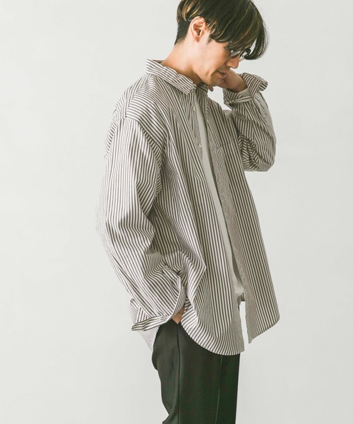 URBAN RESEARCH DOORS(アーバンリサーチドアーズ)の「ライトオックスストライプレギュラーカラーシャツ(シャツ/ブラウス・メンズ・グリーン系その他/ブラウン系その他/ブルー系その他・MEDIUM/SMALL/LARGE)」の15枚目の写真