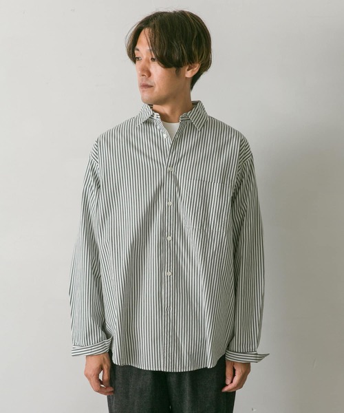URBAN RESEARCH DOORS(アーバンリサーチドアーズ)の「ライトオックスストライプレギュラーカラーシャツ(シャツ/ブラウス・メンズ・グリーン系その他/ブラウン系その他/ブルー系その他・MEDIUM/SMALL/LARGE)」の22枚目の写真
