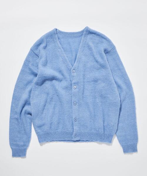 green label relaxing(グリーンレーベルリラクシング)の「【WEB限定】<GLR or>へアリー カーディガン -ユニセックス-(カーディガン/ボレロ・メンズ・その他1/その他2/ライトブルー/グレー・L/S/M)」の1枚目の写真