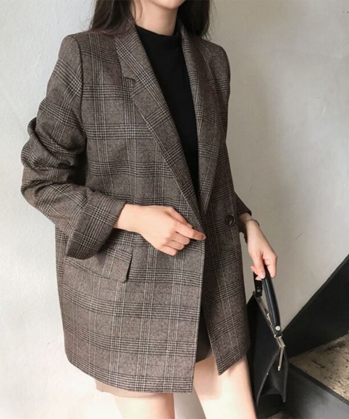 JANE MARPLE テーラードジャケット チェック柄 Allegra K チェック ジャケット チェック柄 テーラード