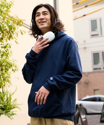Champion（チャンピオン）の「Champion/チャンピオン HOODED オーバーサイズ プルオーバーパーカー 袖ワンポイント 刺繍ロゴ フーディ  2026年春夏（パーカー）」