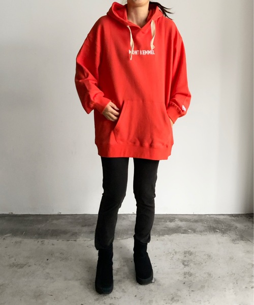 MONT KEMMEL(モンケメル)の「ST: MONT KEMMEL LOGO PRINT HOODY モンケメル ロゴパーカー(パーカー・レディース・チャコールグレー/オレンジ・36/40/38)」の7枚目の写真
