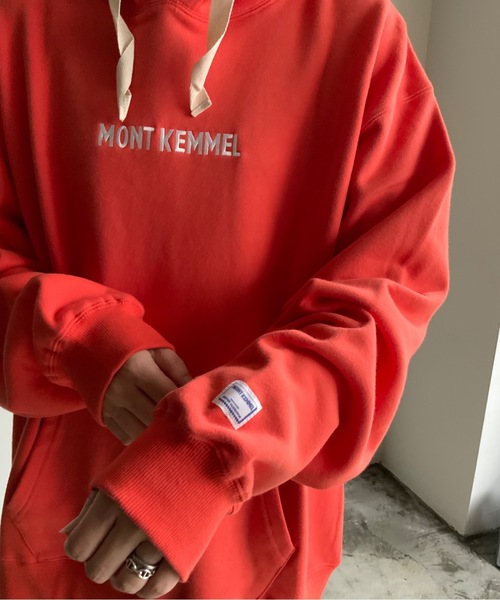 MONT KEMMEL(モンケメル)の「ST: MONT KEMMEL LOGO PRINT HOODY モンケメル ロゴパーカー(パーカー・レディース・チャコールグレー/オレンジ・36/40/38)」の9枚目の写真