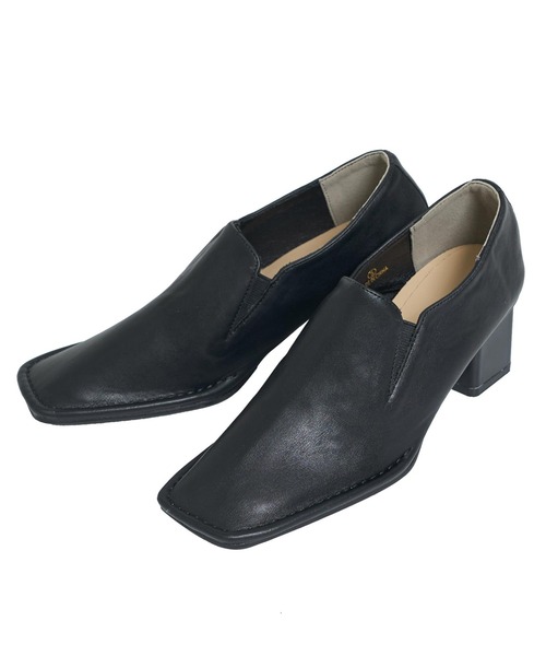 Settimissimo（セッティミッシモ）の「ステッチデザインスクエアートゥシューズ（パンプス・レディース・ブラック/ベージュ・S/M/L）」の3枚目の写真