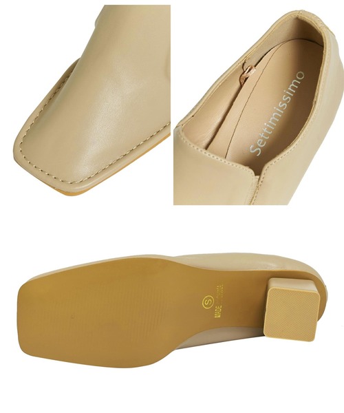 Settimissimo（セッティミッシモ）の「ステッチデザインスクエアートゥシューズ（パンプス・レディース・ブラック/ベージュ・S/M/L）」の7枚目の写真