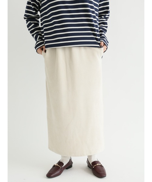Lugnoncure（ルノンキュール）の「コーデュロイスカート【セットアップ可】（スカート・レディース・オフホワイト/モカ/チャコール・ﾌﾘ-）」の2枚目の写真