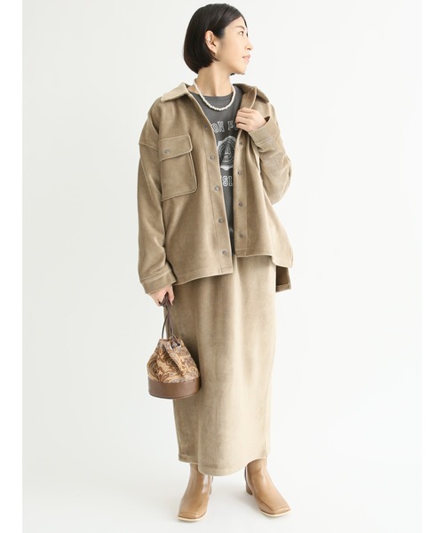 Lugnoncure（ルノンキュール）の「コーデュロイスカート【セットアップ可】（スカート・レディース・オフホワイト/モカ/チャコール・ﾌﾘ-）」の10枚目の写真