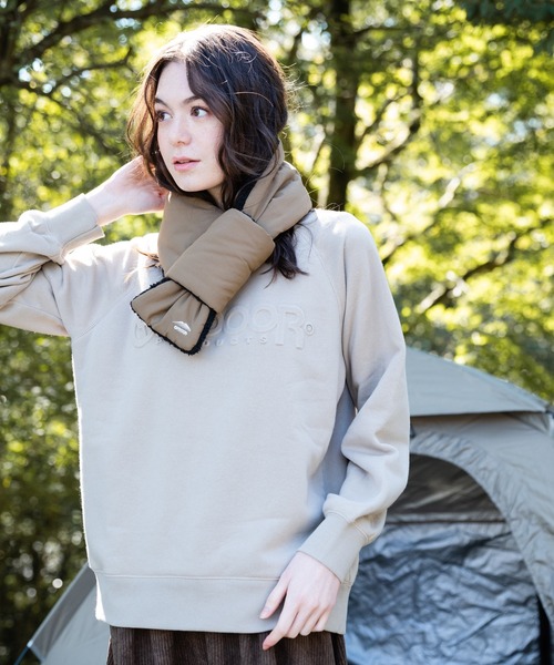 OUTDOOR PRODUCTS APPAREL(アウトドアプロダクツアパレル)の「身頃ボア エンボスブランドロゴ スウェット トレーナー(スウェット・レディース・オリーブ/ネイビー/ベージュ・MEDIUM/LARGE)」の6枚目の写真