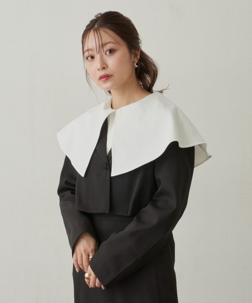 VANNIE U(ヴァニーユー)の「ショートワンジャケット(テーラードジャケット・レディース・ブラック/モカ・FREE)」の19枚目の写真