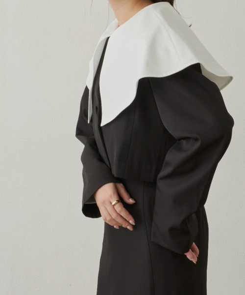 VANNIE U(ヴァニーユー)の「ショートワンジャケット(テーラードジャケット・レディース・ブラック/モカ・FREE)」の13枚目の写真