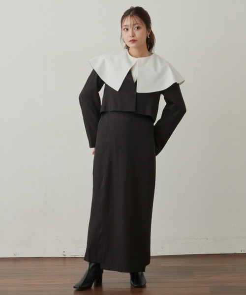 VANNIE U(ヴァニーユー)の「ショートワンジャケット(テーラードジャケット・レディース・ブラック/モカ・FREE)」の14枚目の写真