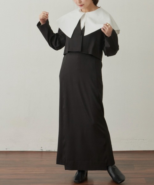 VANNIE U(ヴァニーユー)の「ショートワンジャケット(テーラードジャケット・レディース・ブラック/モカ・FREE)」の9枚目の写真