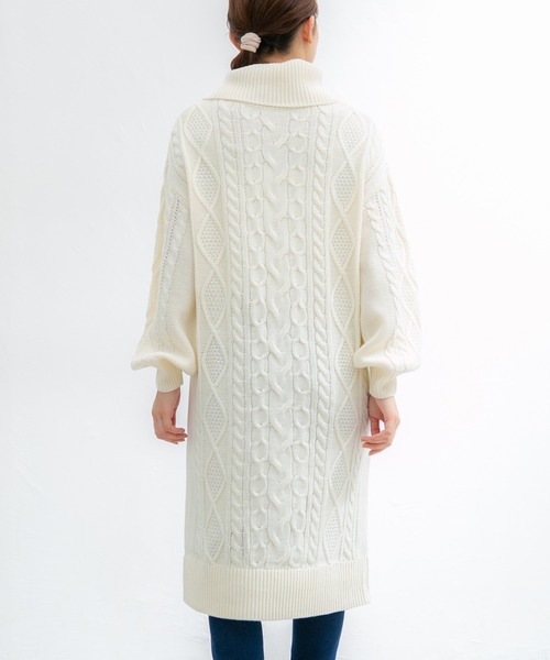 Honeys（ハニーズ）の「オフタートルワンピース（ワンピース・レディース・アイボリー/グリーン/ベージュ/モカ・S/M/L/LL）」の7枚目の写真