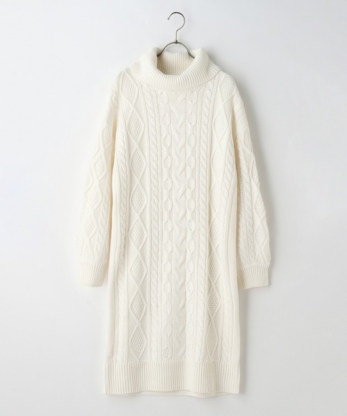 Honeys（ハニーズ）の「オフタートルワンピース（ワンピース・レディース・アイボリー/グリーン/ベージュ/モカ・S/M/L/LL）」の8枚目の写真